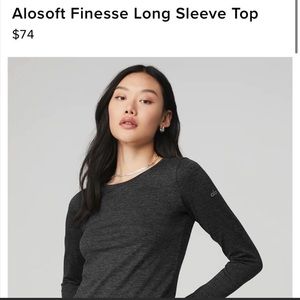 Alo yoga finesse long sleeve top - dark heather